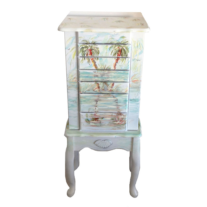 hand painted jewelry armoire