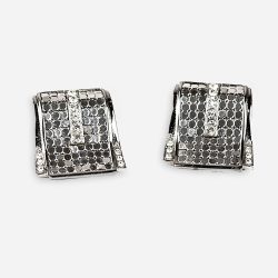 Whiting Davis Silver Mesh Earrings