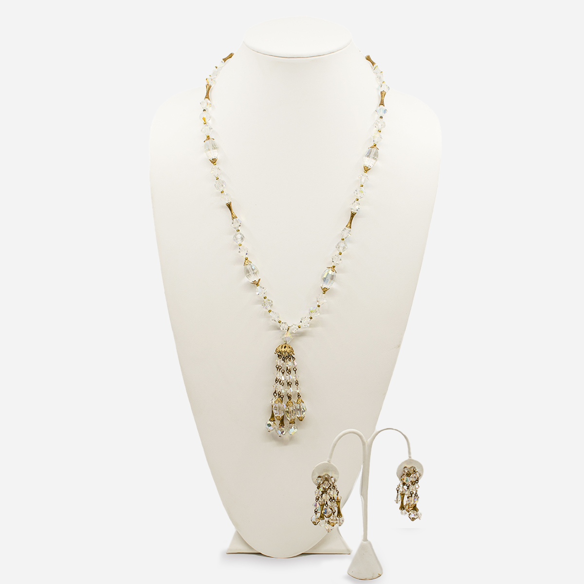 Glass Bead Necklace & Earrings Set