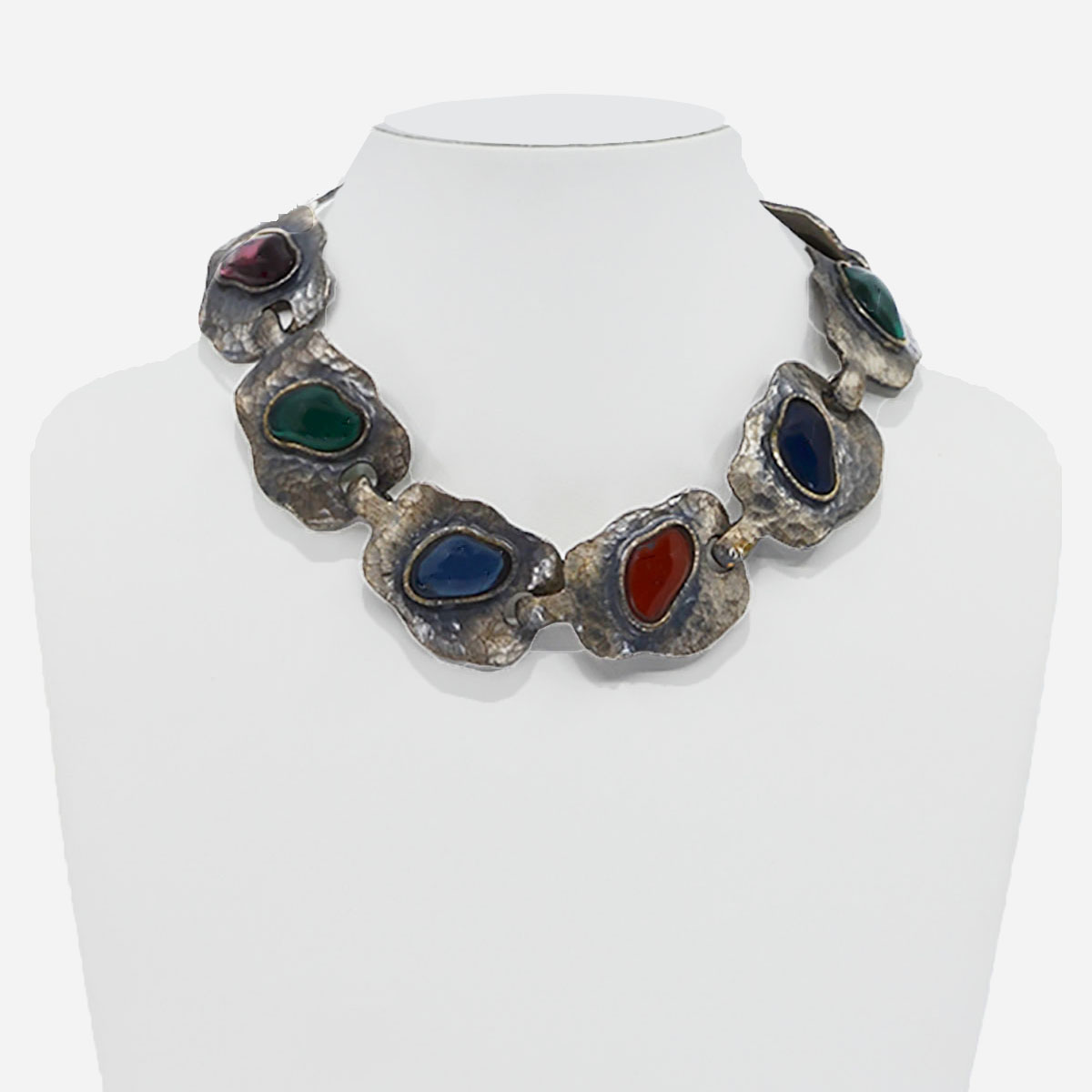 poured glass statement necklace