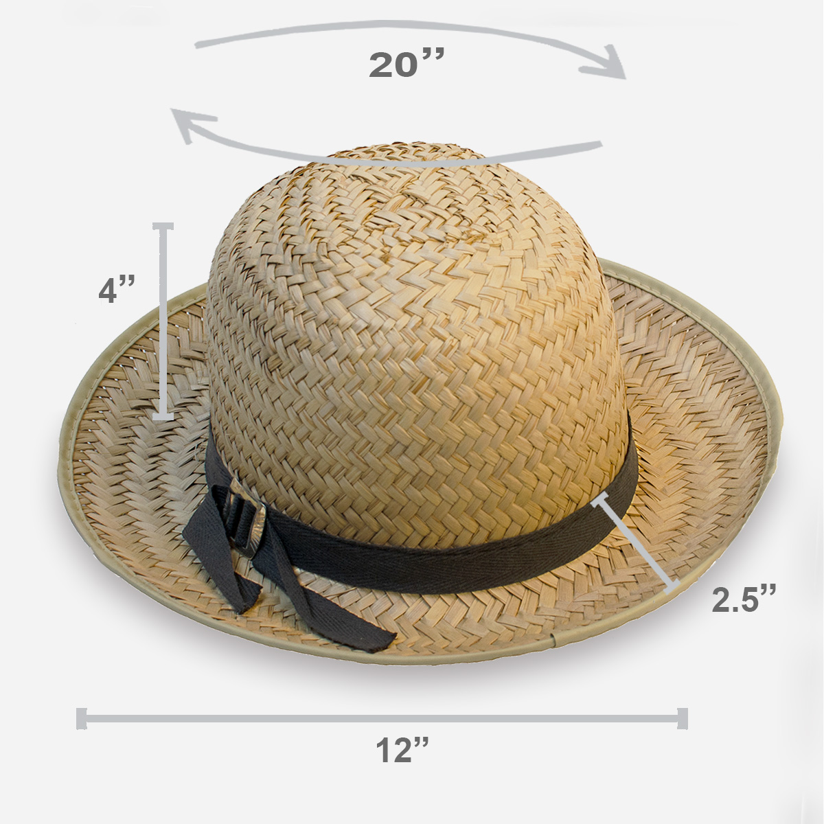 Straw Bowler hat size