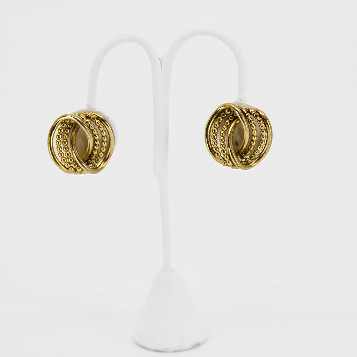 1960s gold bergere clip earrings