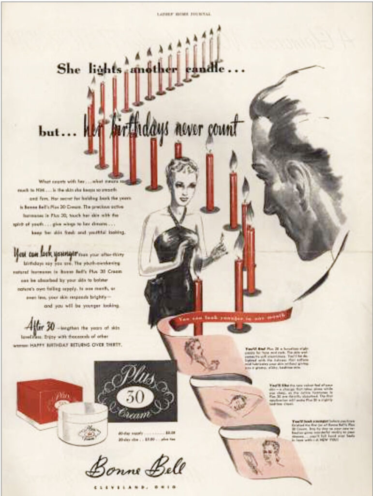 1940s Bonne Bell ad for plus 30 cream