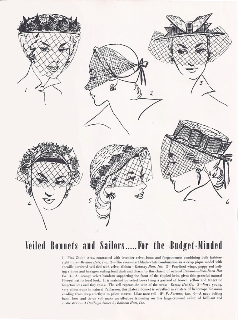 veiled hats, hats with netting