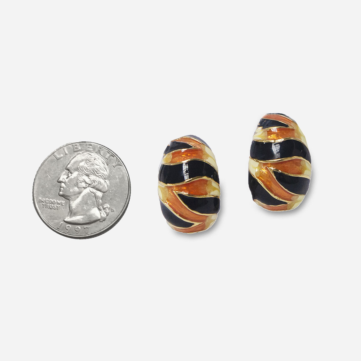 Enamel Tiger stripe Earrings