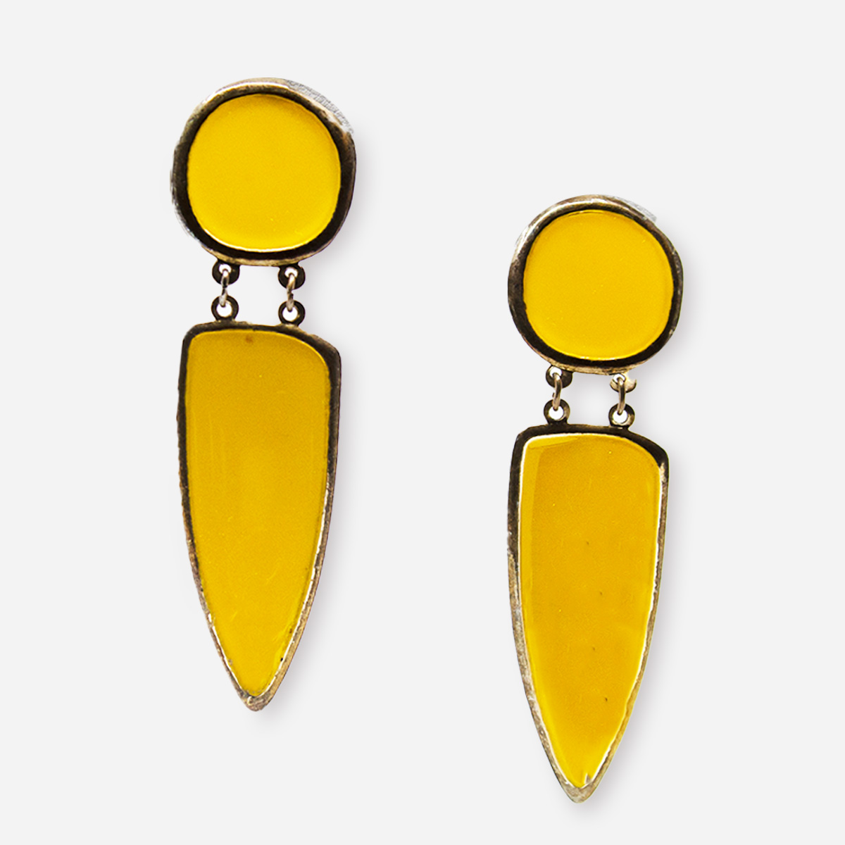 Yellow dangle earrings