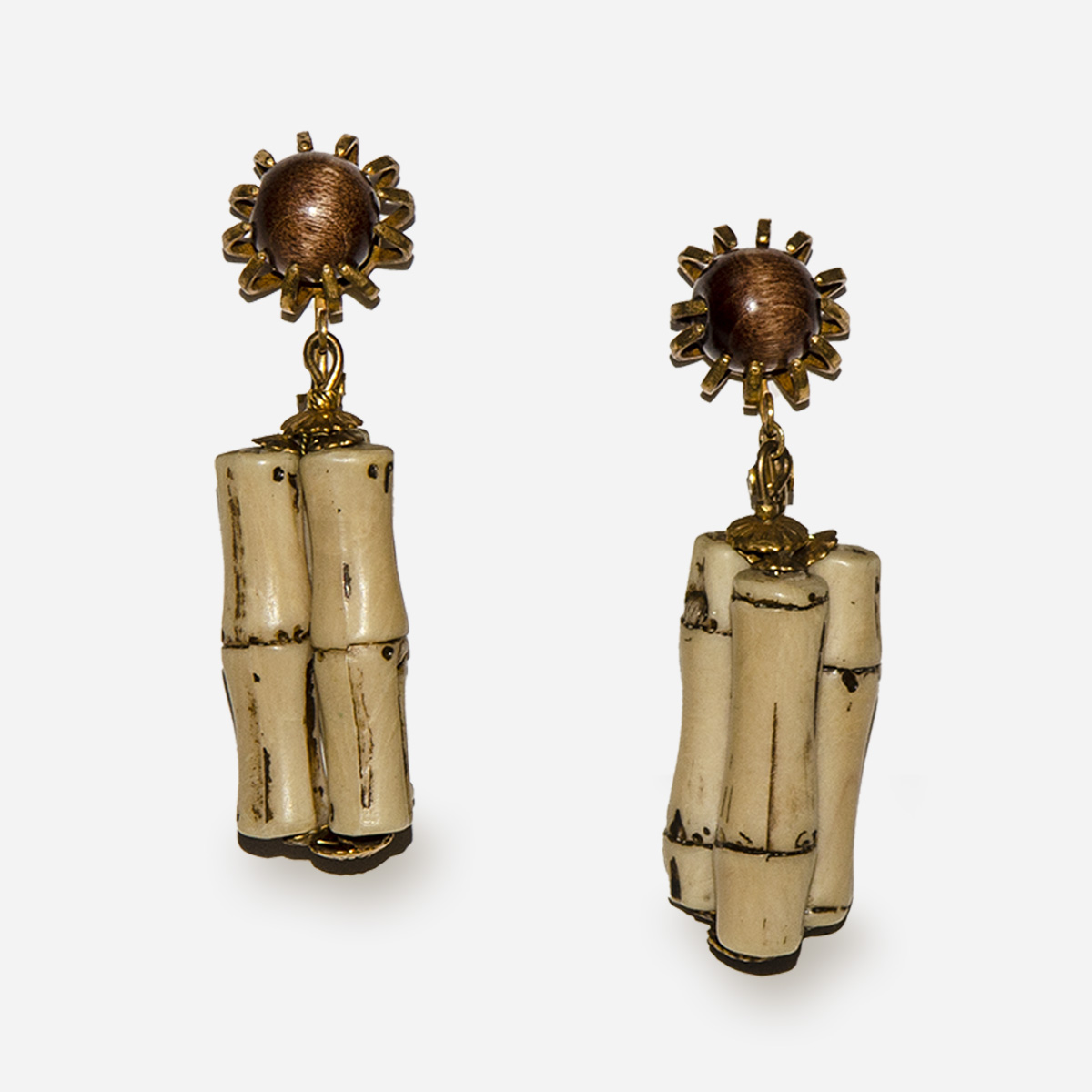1950s Bamboo Clip earrings
