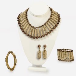 1950s Miriam Haskell Bamboo jewelry set