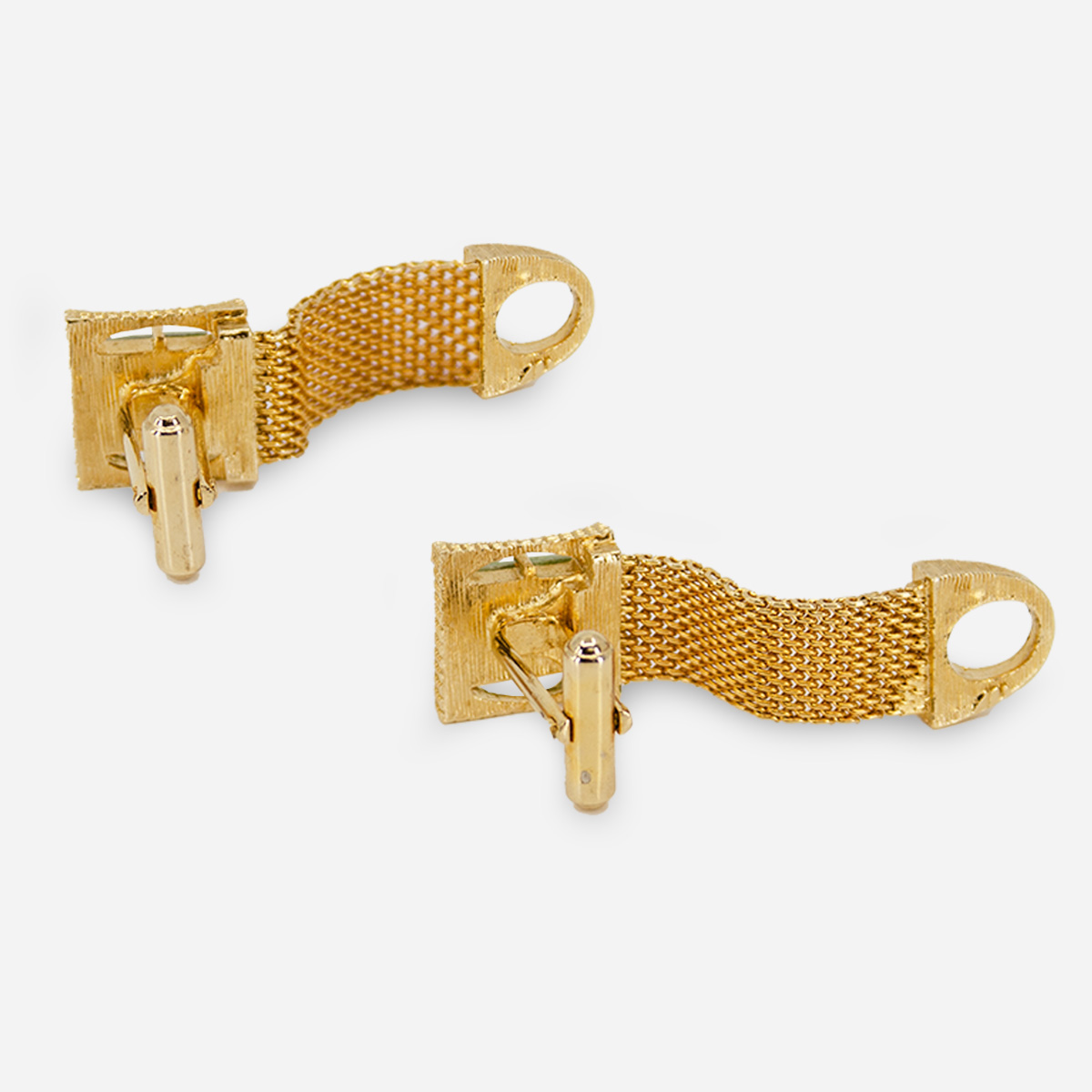 1970s gold mesh wrap cufflinks