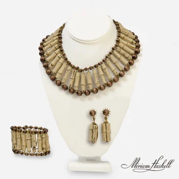 Signed Miriam Haskell Bamboo Jewelry set