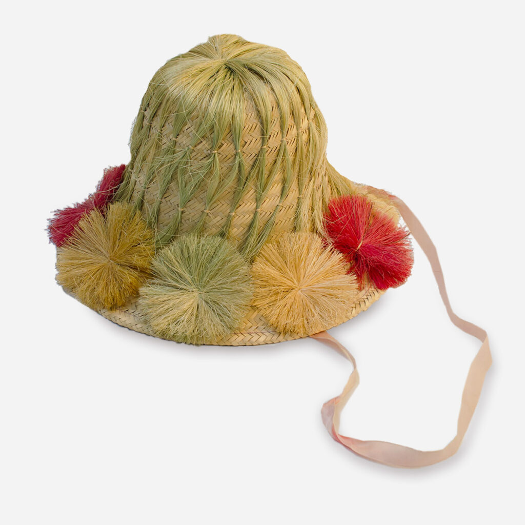vintage straw bucket hat