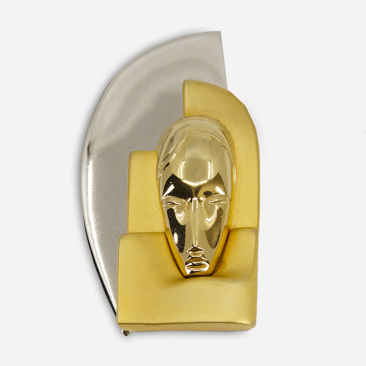 two tone art deco brooch, gold and silver