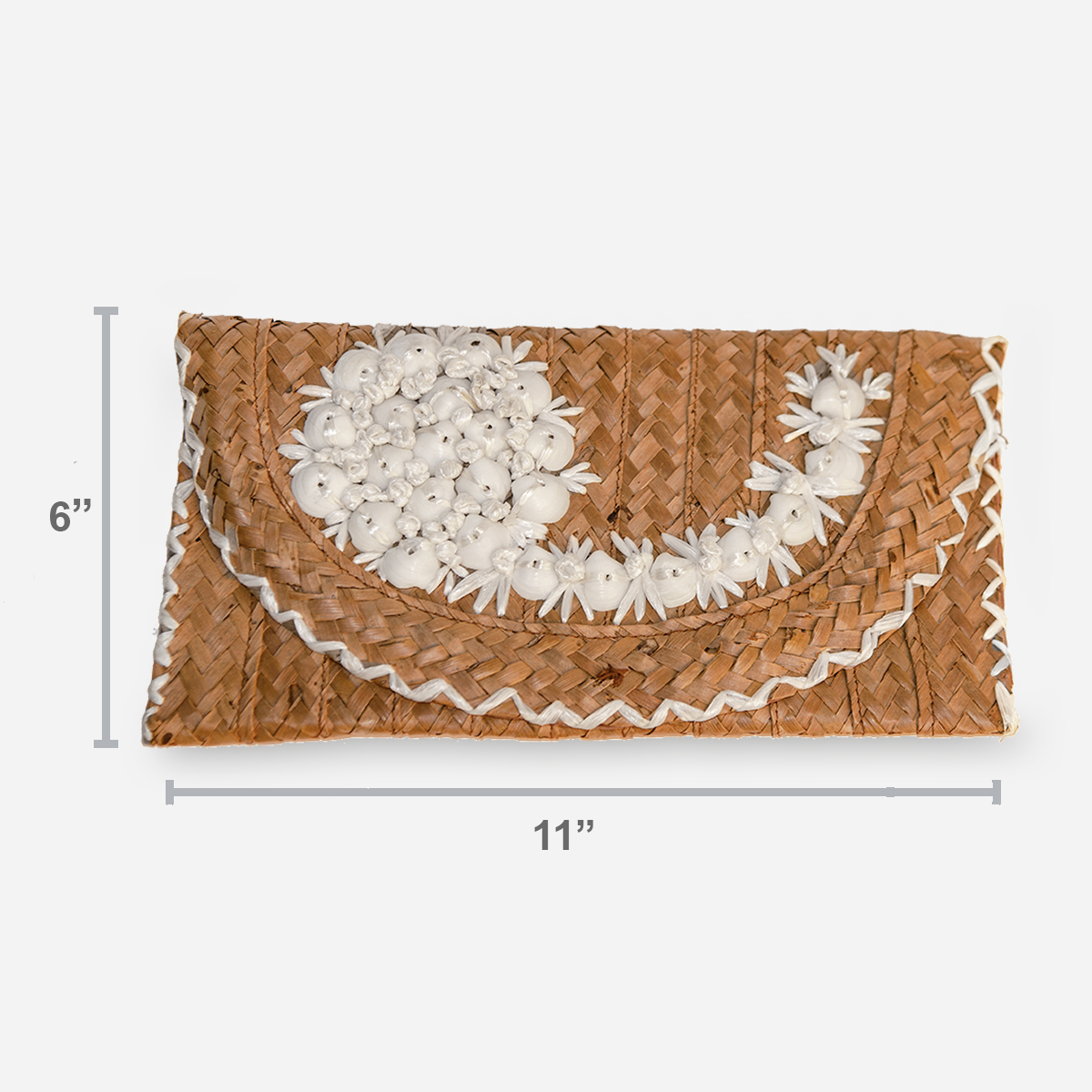 vintage Straw seashell clutch size