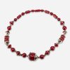 1930s chrome red bead necklace 1930s chrome red beaded necklace