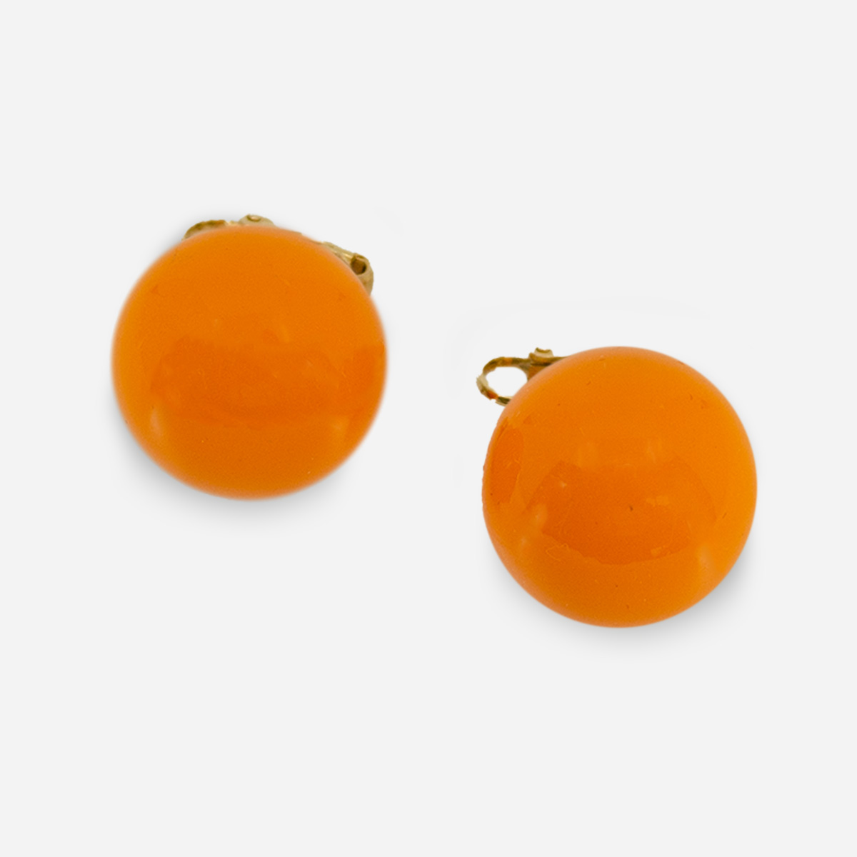 1960s orange ball earrings