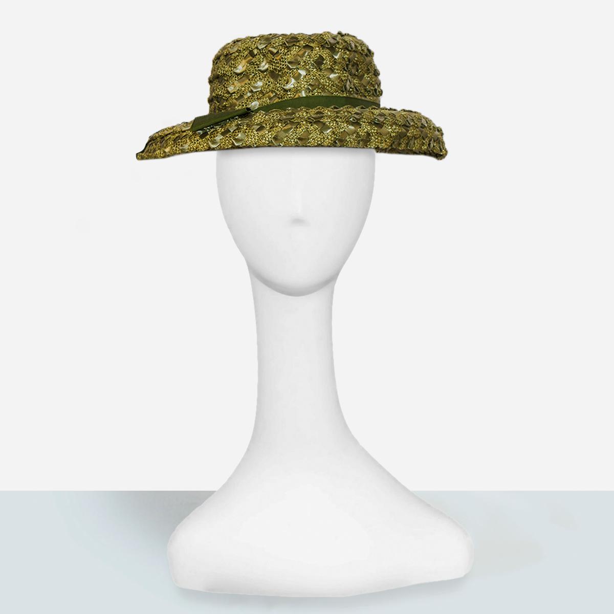 vintage green widebrim hat