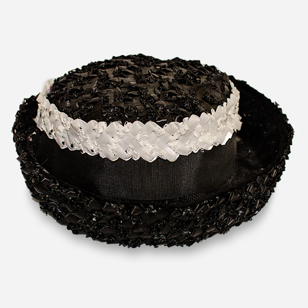 black and white breton hat