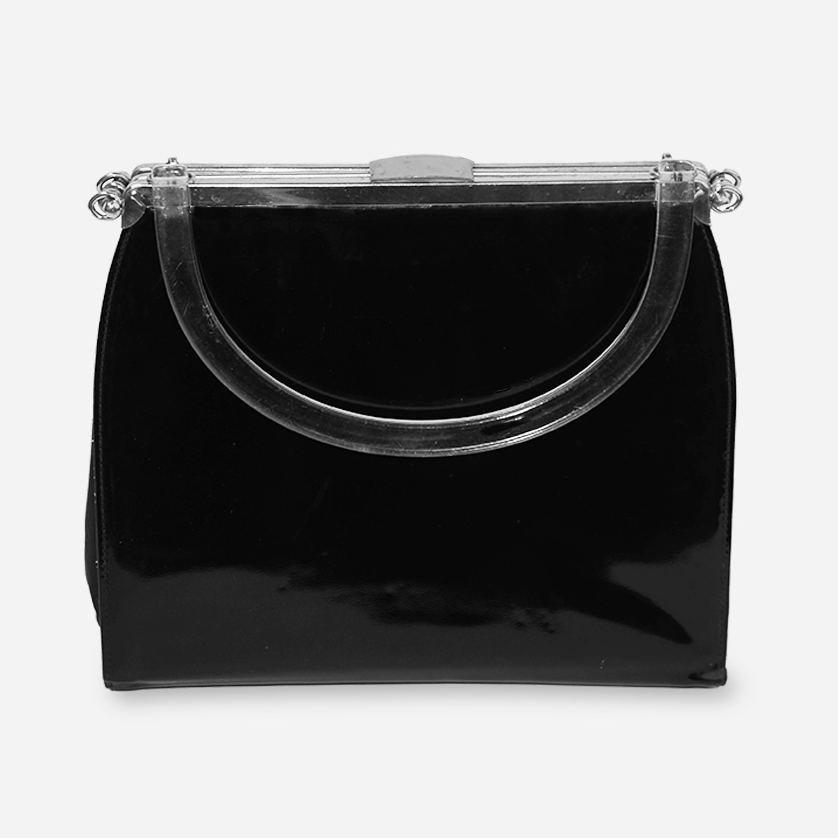 Black patent leather bag