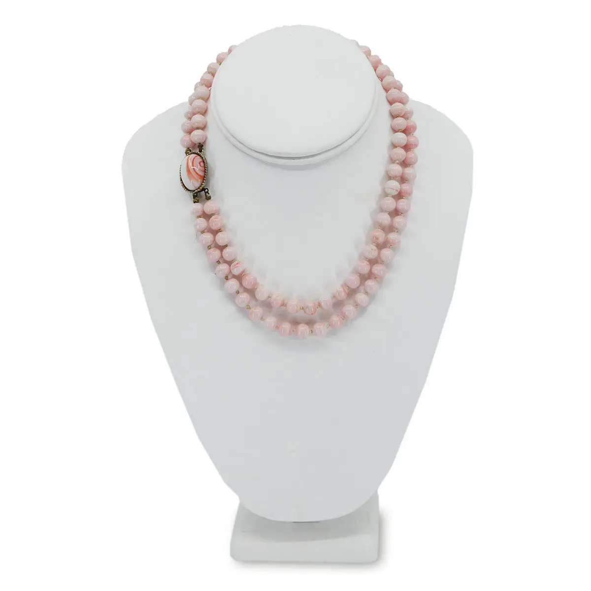 Marbled glass bead necklace