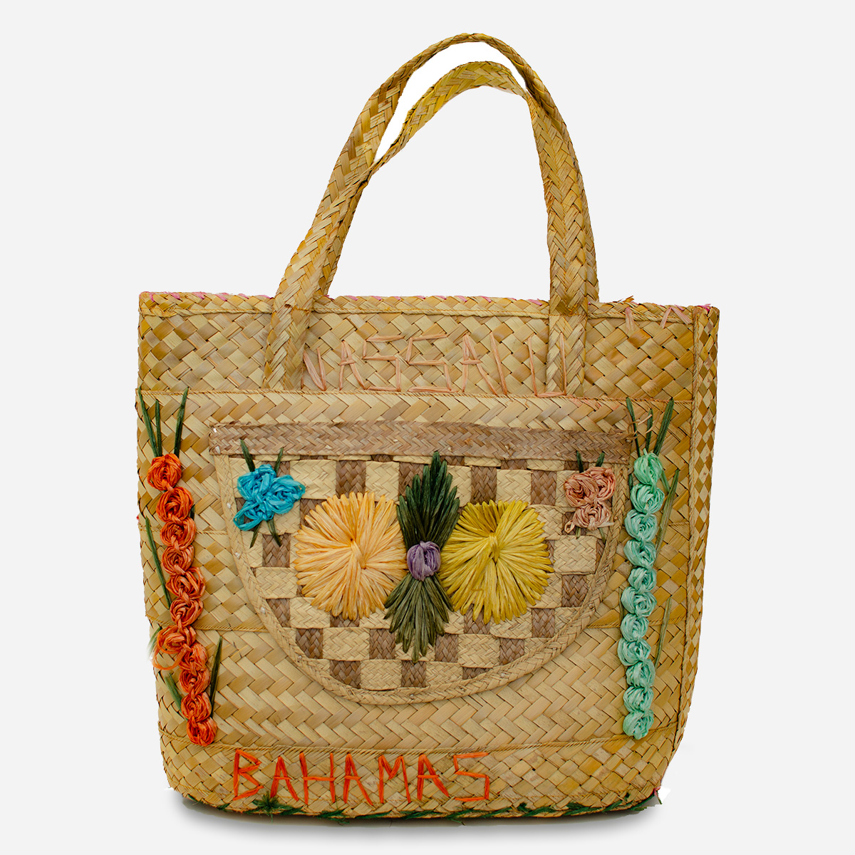 vintage Bahamas straw tote bag