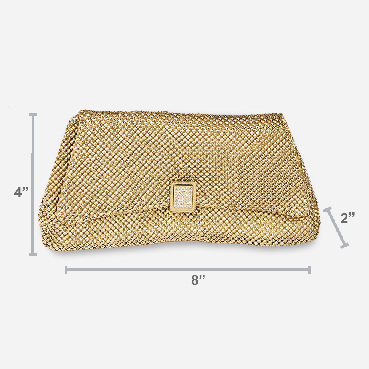 Gold cocktail bag size