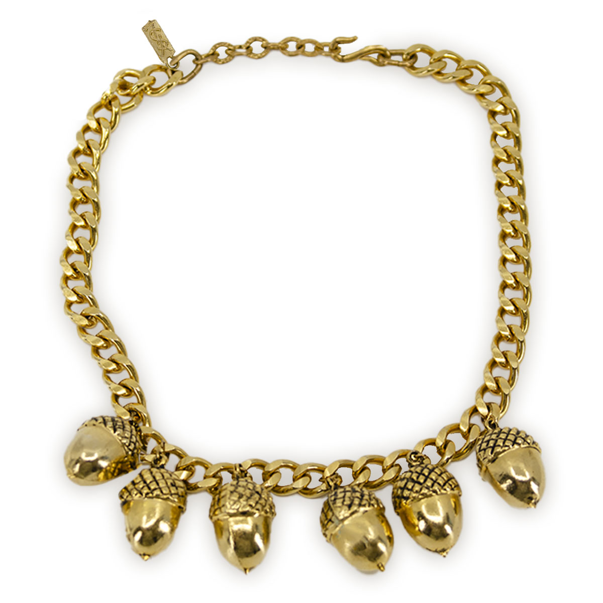 gold acorn necklace by YSL