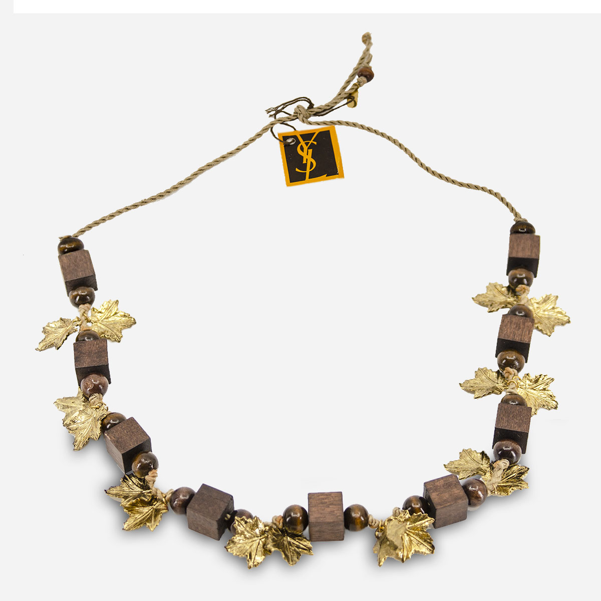 YSL wooden necklace