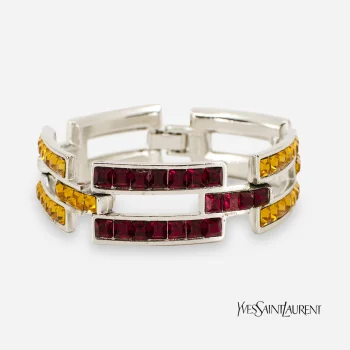 Yves Saint Laurent Bracelet, Red & Yellow Crystals