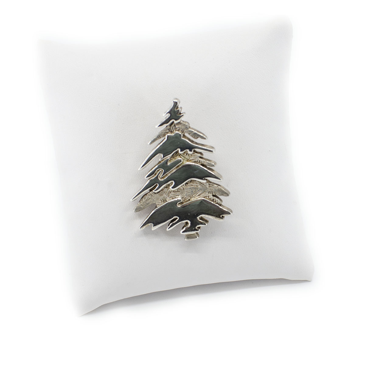 Vintage sterling silver christmas tree pin