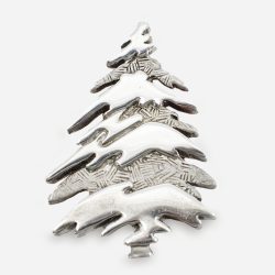 Sterling silver christmas tree pin