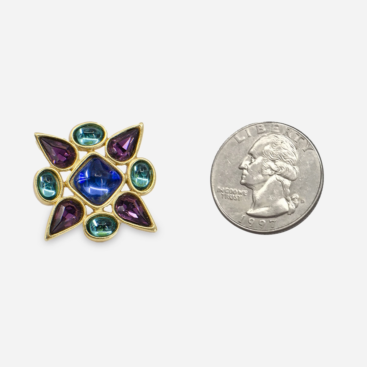 Yves Saint Laurent jewel tone earrings