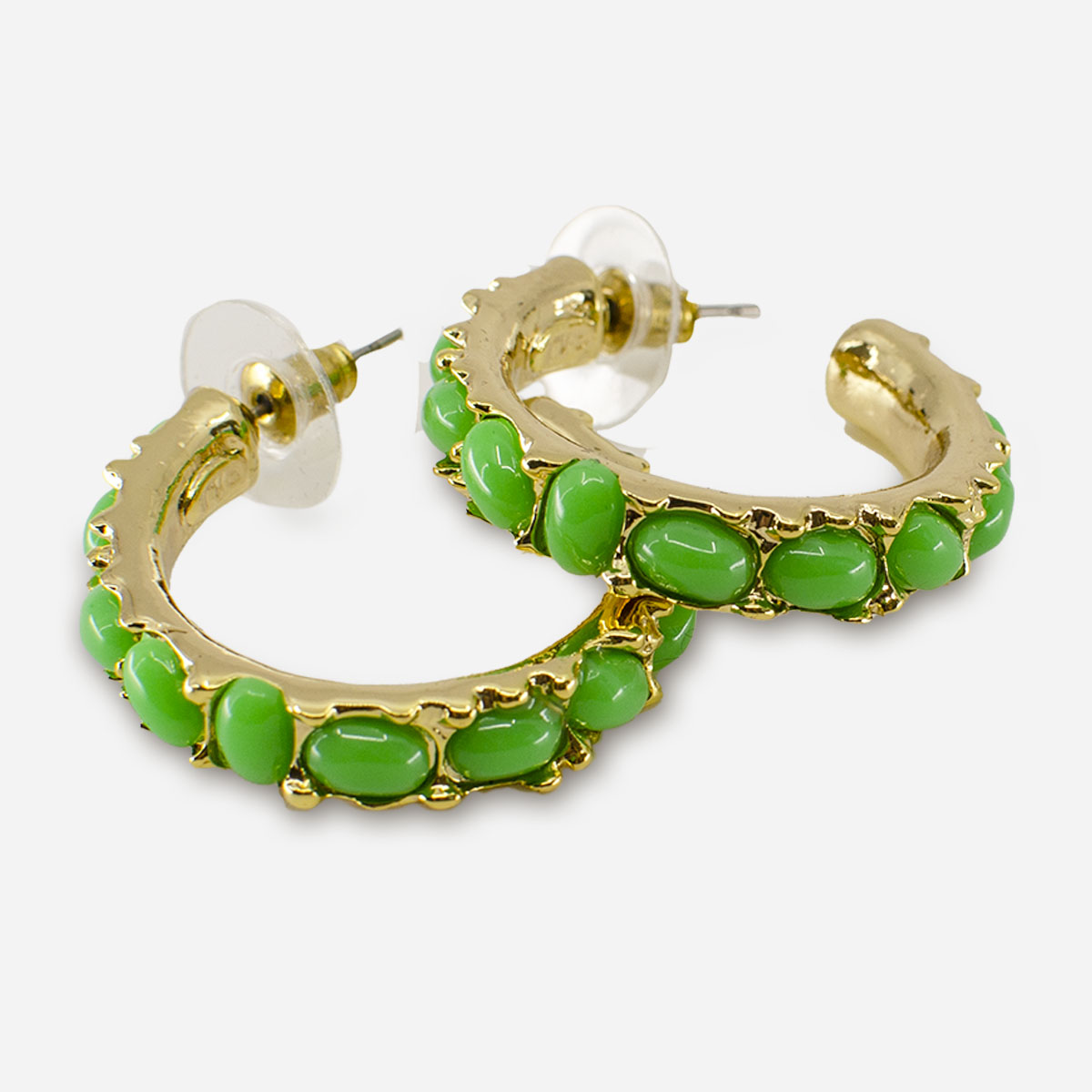 green hoop earrings by kenneth jay lane