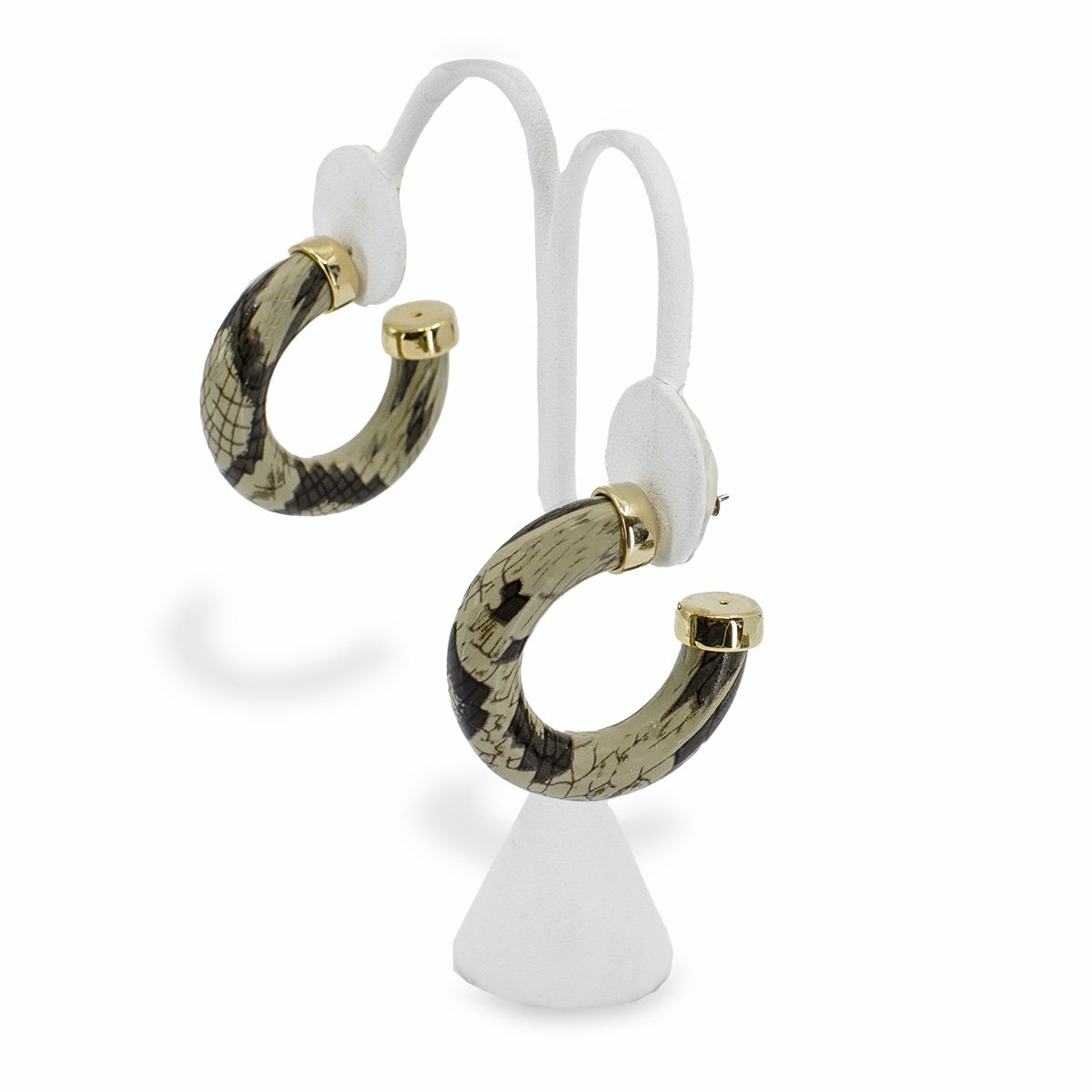 snakeskin hoop earrings