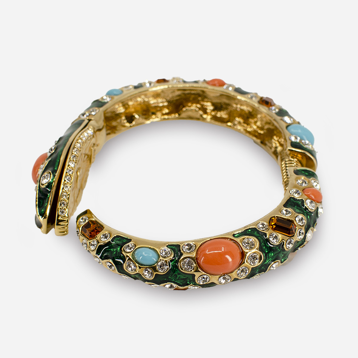 turquoise, coral and amber bracelet