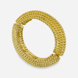 Polished gold braided bangle