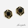 Vintage black earrings jackets signed KJL Vintage black earrings with jackets