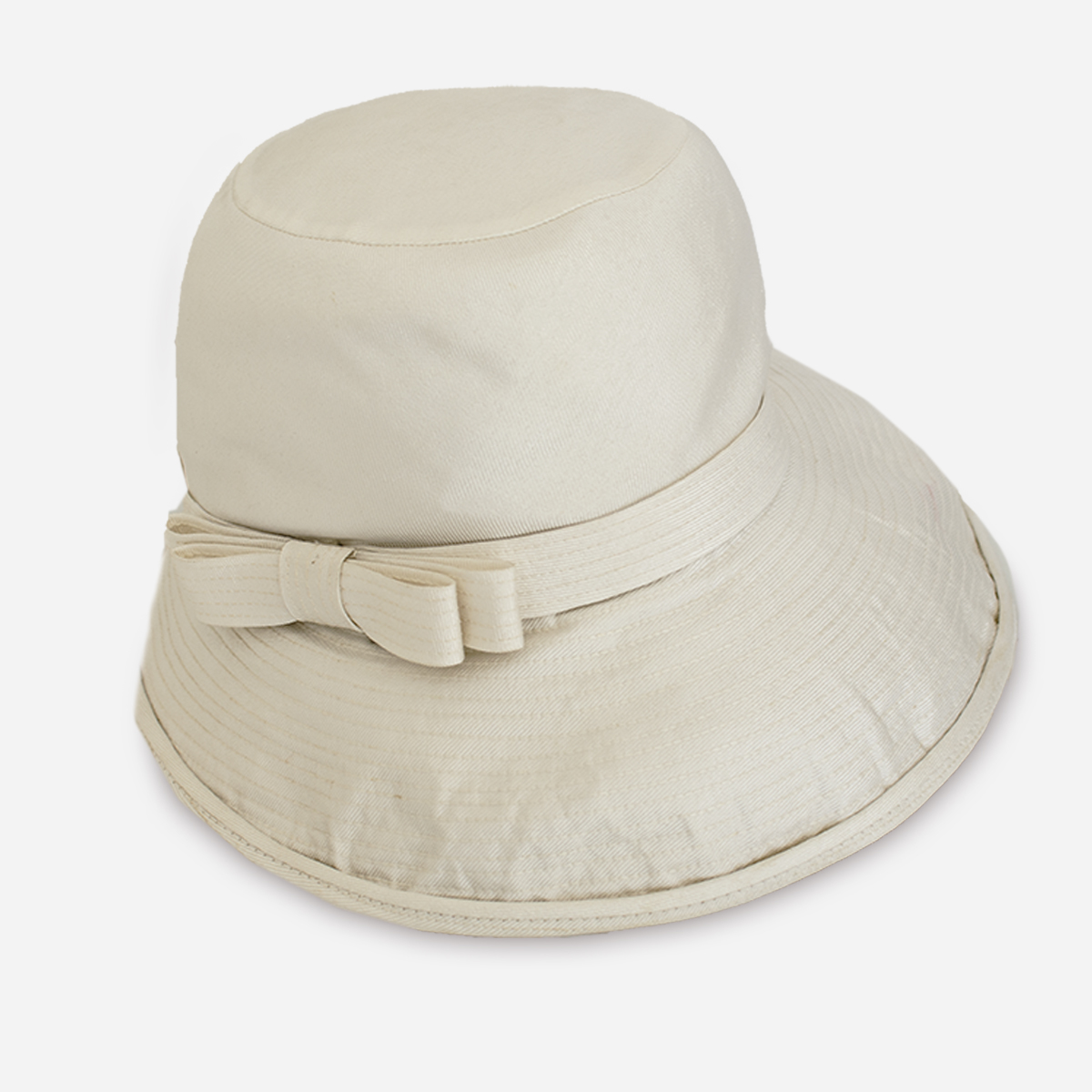 60s Vintage Bucket Hat Ladies Summer Hat White Peach Basket Hat