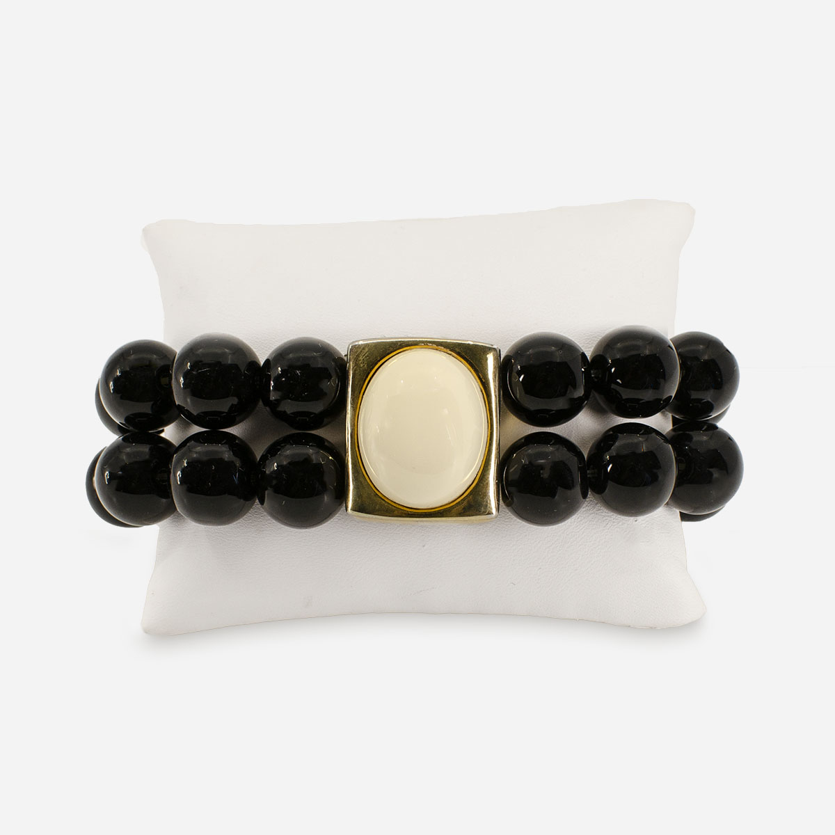 Two row black ball bracelet by Kenneth Jay Lane