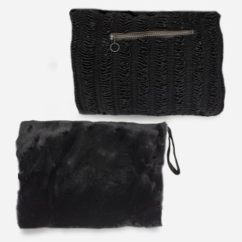 vintage. black fur muff