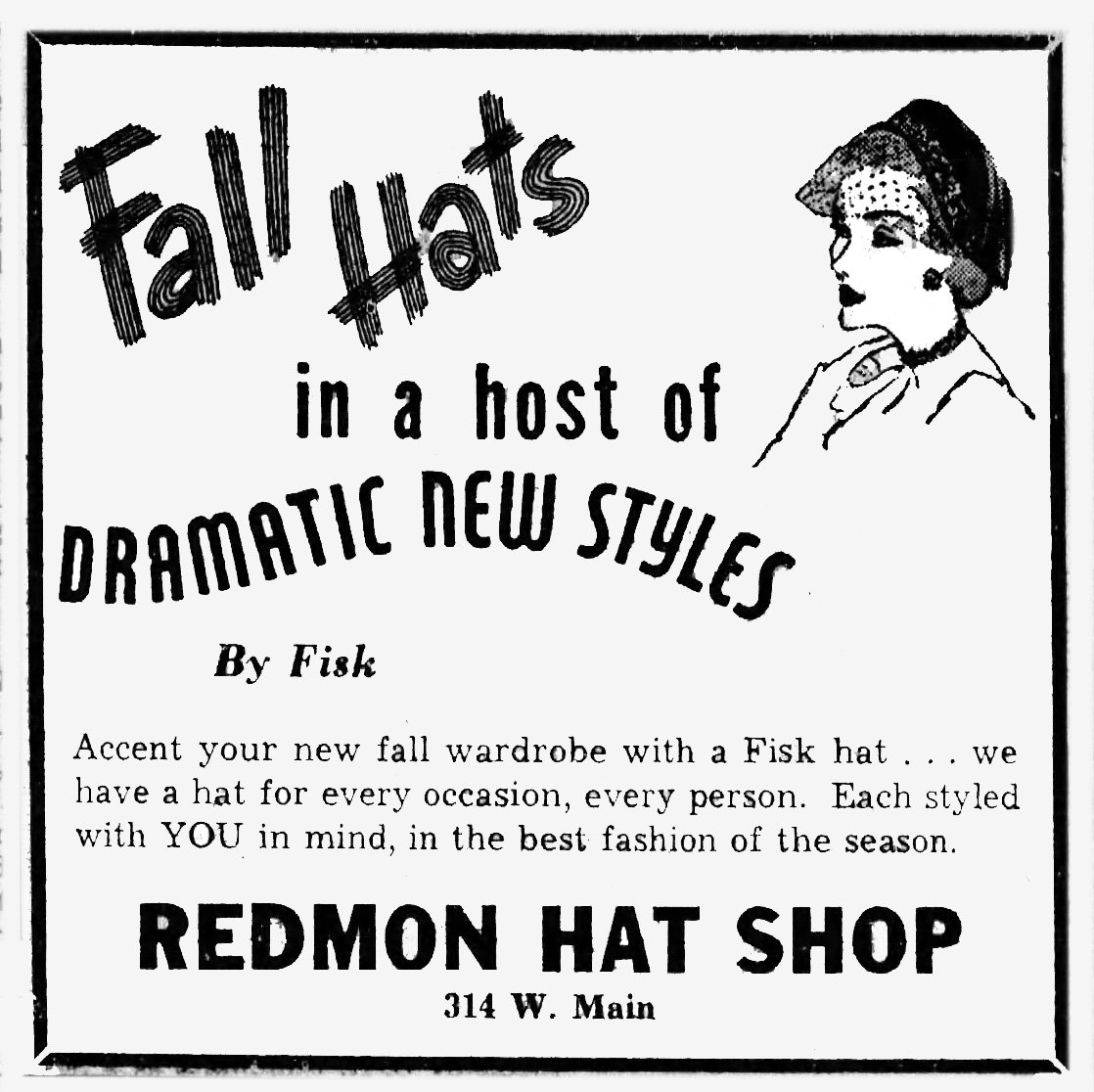 1950s Fisk hats advertisement