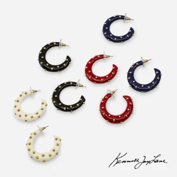 Kenneth Jay Lane SIGNED studded earrings