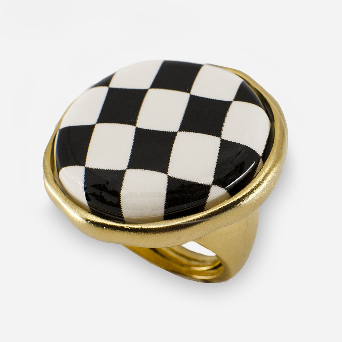 black and white ring
