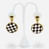 Kenneth Jay Lane checkerboard earrings statement checkerboard earrings by Kenneth Jay Lane