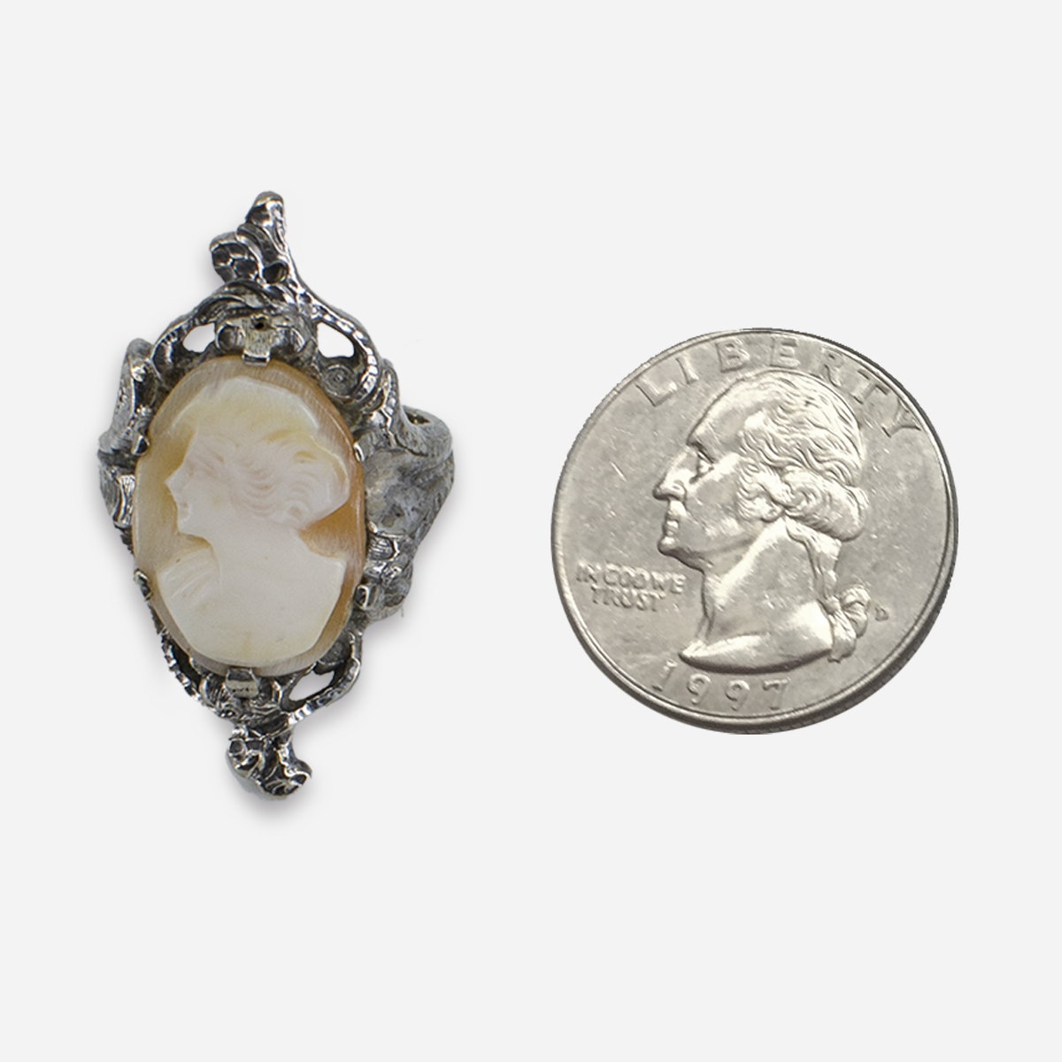 silver cameo ring