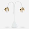 vintage midnight rose earrings KJL Kenneth Jay Lane vintage midnight rose earrings white roses with gold accents
