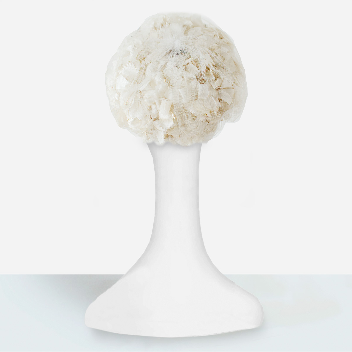 white vintage flower hat