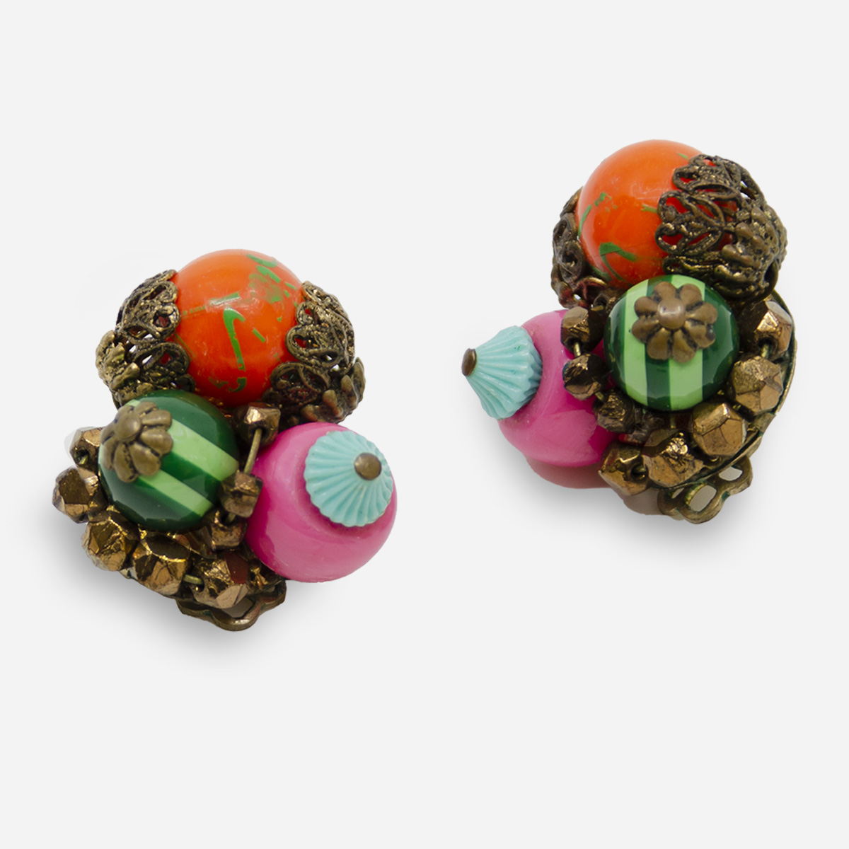 multi color bead earrings