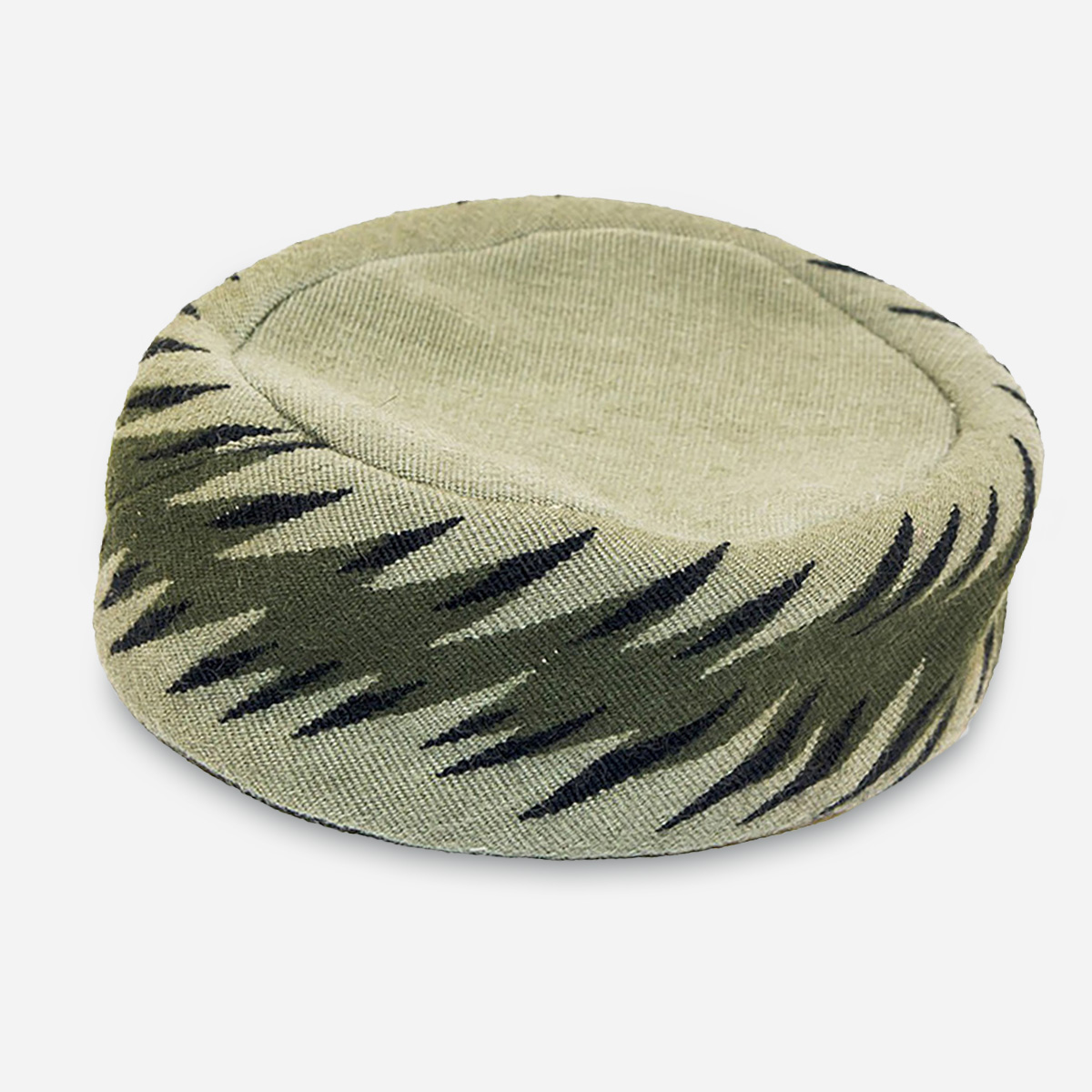 Green tapestry hat, vintage pillbox