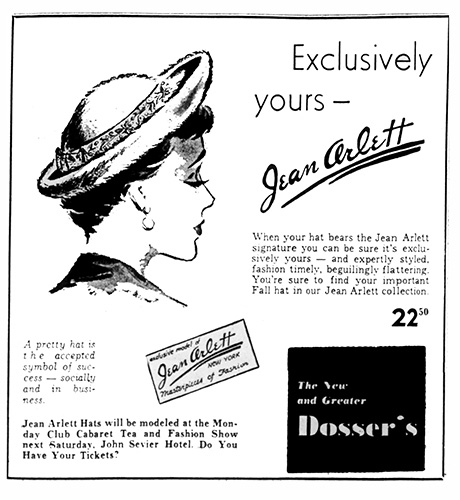 Jean Arlett hat ad 1954