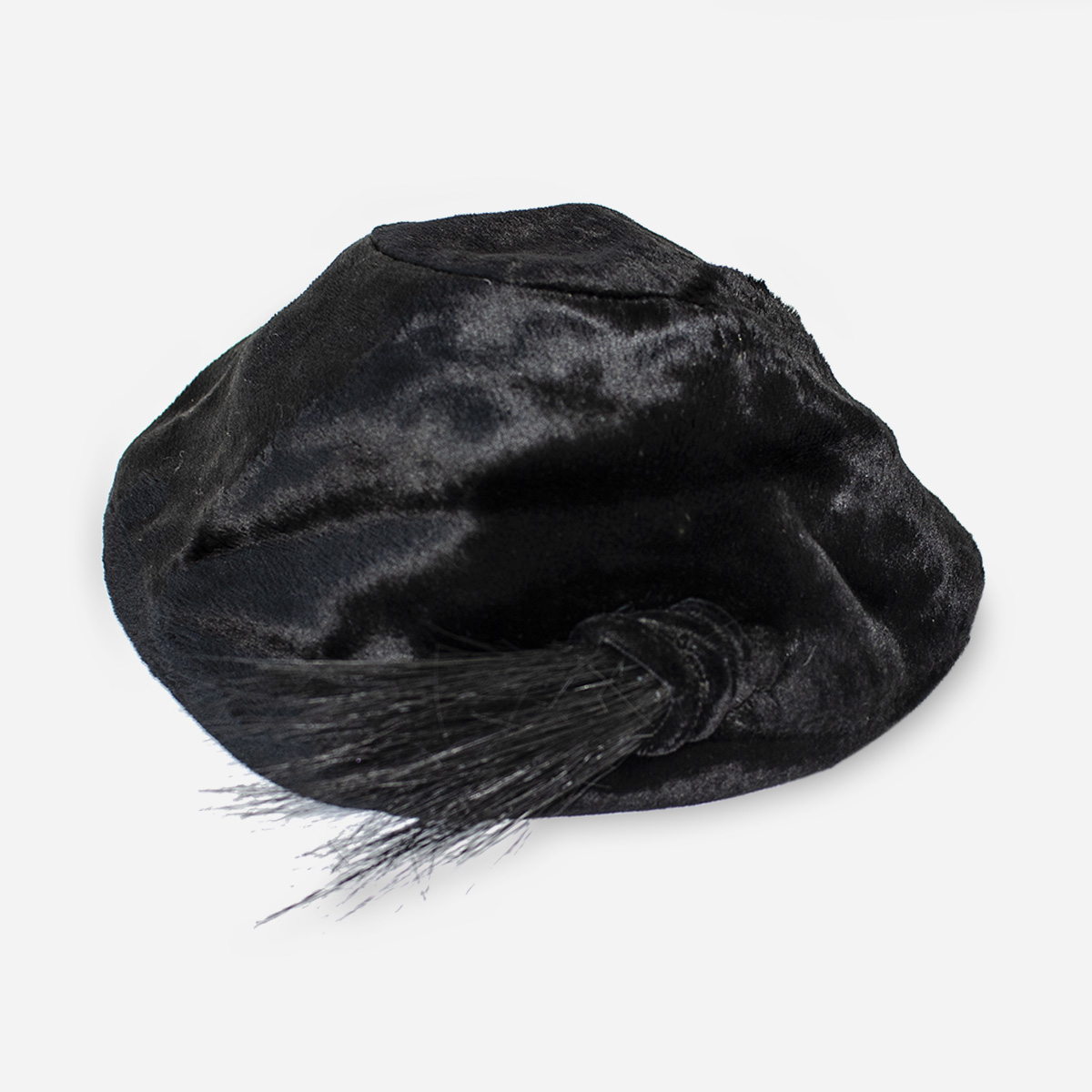 1950s black velvet hat